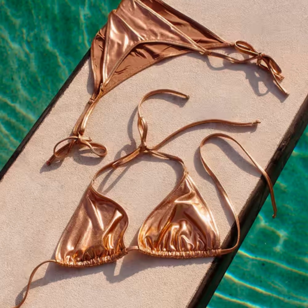 Skims Bikini Gold Chrome